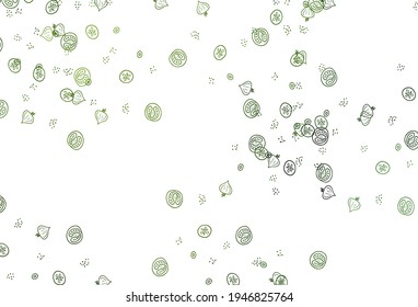 Light Green vector layout with restaurant food. Abstract background with colorful Fast Food illustrations. Template for meal cooking in kitchen.