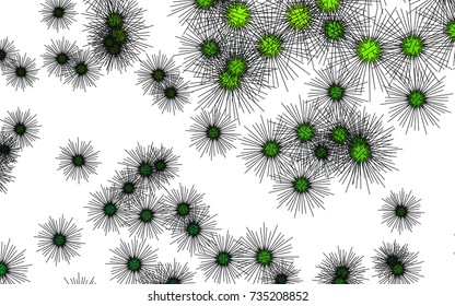 Light green vector layout with sea urchins. Modern geometrical abstract illustration with sea urchins. Abstract design of wildlife for your ad, poster, banner.