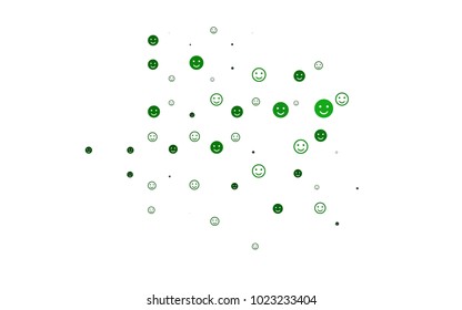 Light Green vector layout with smiling faces. Decorative shining illustration with smiles on white template. Pattern for ad, booklets, leaflets of celebrations.
