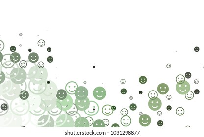 Light Green vector layout with smiling faces. Blurred decorative design of smiles in doodle style. Beautiful design for your business advert.