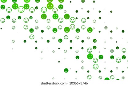 Light Green vector layout with smiling faces. Illustration with set of smiles in simple style. Beautiful design for your business advert.