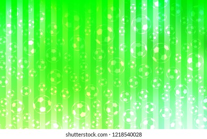 Light Green vector layout with sports symbols. Glitteral colorful illustration with abstract soccer balls. Design for posters, banners of sports competitions.