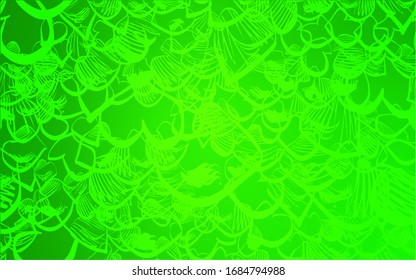 Diseño vectorial verde claro con corazones dulces. Ilustración abstracta brillante con corazones coloridos en estilo romántico. El patrón se puede utilizar para anuncios de San Valentín, folletos.