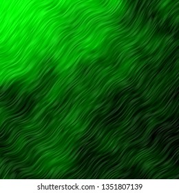 Light Green vector layout with wry lines. Bright illustration with gradient circular arcs. Pattern for websites, landing pages.