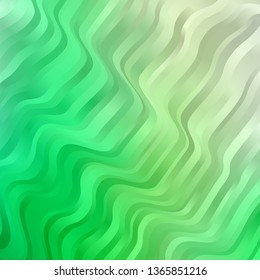 Light Green vector layout with wry lines. Colorful illustration with curved lines. Template for cellphones.