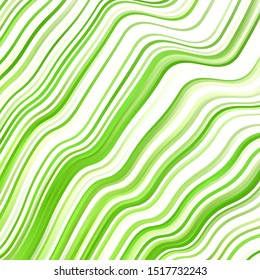 Light Green vector layout with wry lines. Illustration in halftone style with gradient curves. Pattern for busines booklets, leaflets