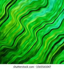 Light Green vector layout with wry lines. Colorful illustration in abstract style with bent lines. Design for your business promotion.