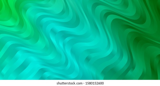 Light Green vector layout with wry lines. Colorful abstract illustration with gradient curves. Pattern for websites, landing pages.