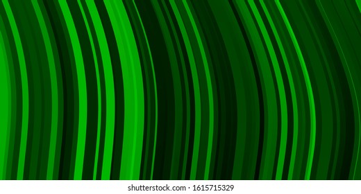 Light Green vector layout with wry lines. Colorful illustration with curved lines. Smart design for your promotions.