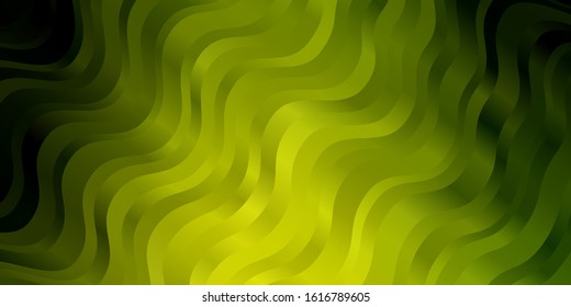 Light Green vector layout with wry lines. Abstract illustration with gradient bows. Pattern for booklets, leaflets.
