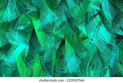 Light Green vector layout with wry lines. Smart illustration in abstract style with gradient lines.  Elegant pattern for a brand book.