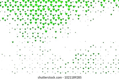 Light Green vector lovely background with hearts. Valentines greeting card with cute hearts. Abstract pattern for your design, website, ad.