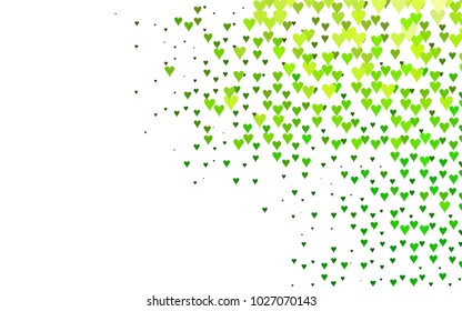 Light Green vector lovely background with hearts. Valentines greeting card with cute hearts. Abstract pattern for your design, website, ad.