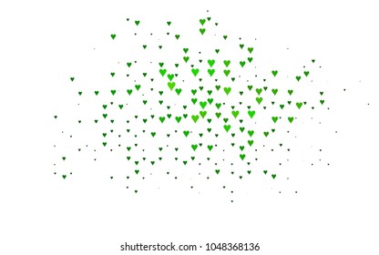 Light Green vector lovely background with hearts. Valentines greeting card with cute hearts. Abstract pattern for your design, website, ad.