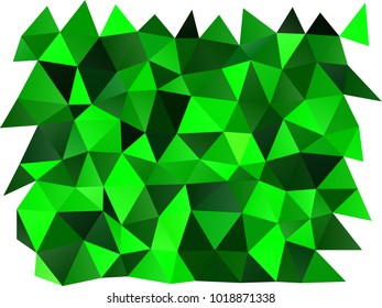 Light Green vector low poly template. Triangular geometric sample with gradient.  The textured pattern can be used for background.