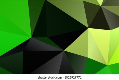 Light Green vector low poly template. Geometric illustration in Origami style with gradient.  Triangular pattern for your business design.