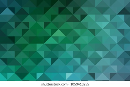 Light Green vector low poly background. A completely new color illustration in a vague style. Triangular pattern for your business design.