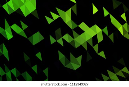 Light Green vector low poly layout. Triangular geometric sample with gradient.  The textured pattern can be used for background.