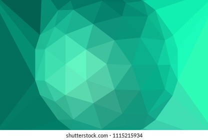 Light Green vector low poly texture with a diamond. Illustration in Origami style with gradient.  New template for your brand book.