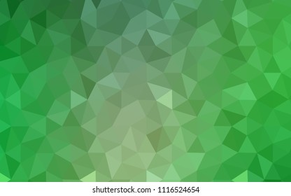Light Green vector low poly layout. Creative illustration in halftone style with triangles. Polygonal design for your web site.