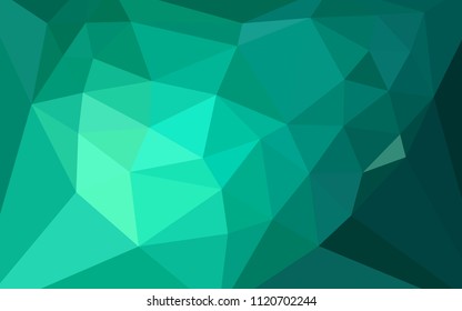 Light Green vector low poly texture with a heart in a centre. Polygonal illustration, which consists of triangles. Brand new style for your business design.