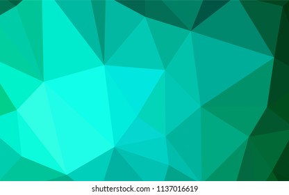 Light Green vector low poly texture. Colorful illustration in abstract style with triangles. Completely new template for your banner.