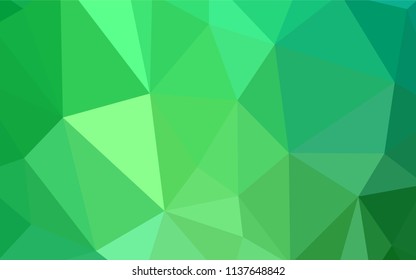 Light Green vector low poly layout. Creative illustration in halftone style with triangles. Textured pattern for your backgrounds.