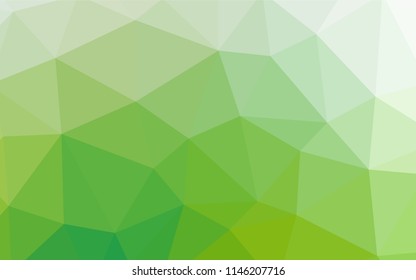 Light Green vector low poly texture. Colorful illustration in abstract style with triangles. Best triangular design for your business.