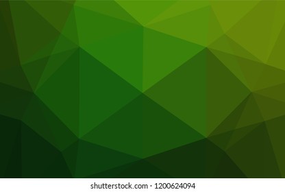 Light Green vector low poly layout. Triangular geometric sample with gradient.  The best triangular design for your business.