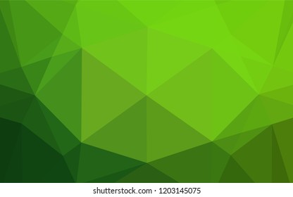 Light Green vector low poly texture. Shining colored illustration in a Brand new style. Triangular pattern for your business design.