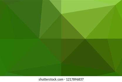 Light Green vector low poly layout. Shining illustration, which consist of triangles. The best triangular design for your business.
