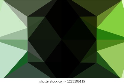 Light Green vector low poly layout. A sample with polygonal shapes. The textured pattern can be used for background.