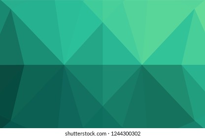 Light Green vector low poly cover. Shining illustration, which consist of triangles. The textured pattern can be used for background.