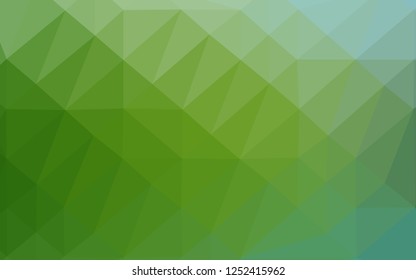 Light Green vector low poly texture. Shining illustration, which consist of triangles. Triangular pattern for your business design.