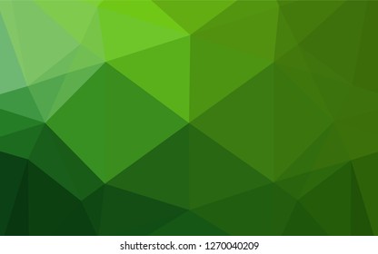 Light Green vector low poly cover. Triangular geometric sample with gradient.  The template can be used as a background for cell phones.