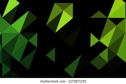 Light Green vector low poly layout. Colorful illustration in Origami style with gradient.  Triangular pattern for your business design.