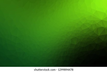 Light Green vector low poly layout. Colorful illustration in Origami style with gradient.  Triangular pattern for your business design.