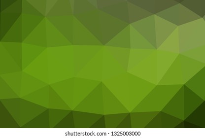 Light Green vector low poly cover. Shining illustration, which consist of triangles. Completely new design for your business.