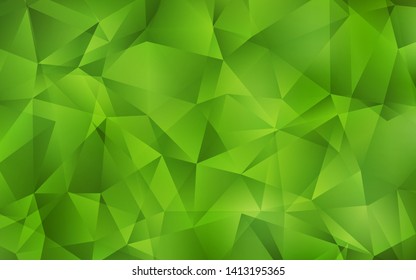 Light Green vector low poly layout. Creative geometric illustration in Origami style with gradient. Best triangular design for your business.
