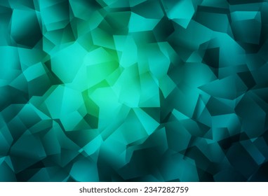 Vector verde claro de fondo de polos bajo. Ilustración abstracta colorida con triángulos. Plantilla para el fondo del teléfono móvil.