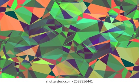 Light Green vector low poly cover. Triangular geometric sample with gradient. Best triangular design