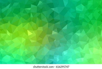 Light Green vector Low poly crystal background. Polygon design pattern. Low poly illustration, low polygon background.