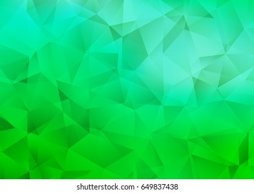 Light Green vector low poly background. Creative geometric illustration in Origami style with gradient. Brand-new style for your business design.