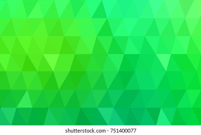 Light Green vector Low poly crystal background. Polygon design pattern. Low poly illustration, low polygon background.