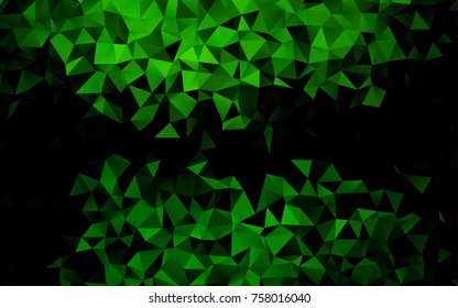 Light Green vector low poly pattern. Brand-new colored illustration in blurry style with gradient. Triangular pattern for your business design.