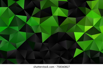 Light Green vector low poly pattern. Creative illustration in halftone style with gradient. The polygonal design can be used for your web site.