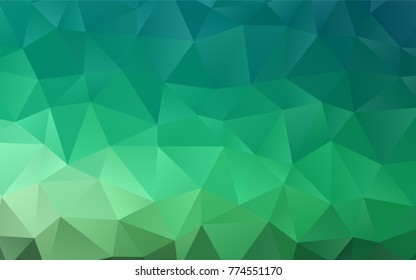 Light Green vector low poly pattern. Colorful illustration in abstract style with gradient. The template can be used as a background for cell phones.