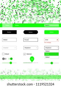 Light Green vector Material Design Kit with dots. Decorative ui kit design in abstract style with colorful dots. Simple colorful design for websites.