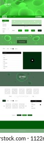 Light Green vector Material Design Kit with liquid shapes. Colorful illustration in abstract memphis style with gradient. This sample is for your landing page.