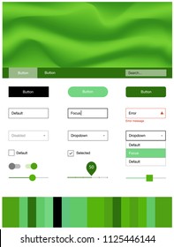 Light Green vector Material Design Kit with liquid shapes. Modern gradient abstract illustration with bandy lines. This sample is for your website.